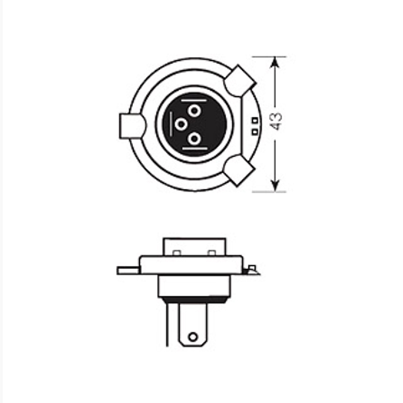 Division Lampa (P43t / H4) - LED