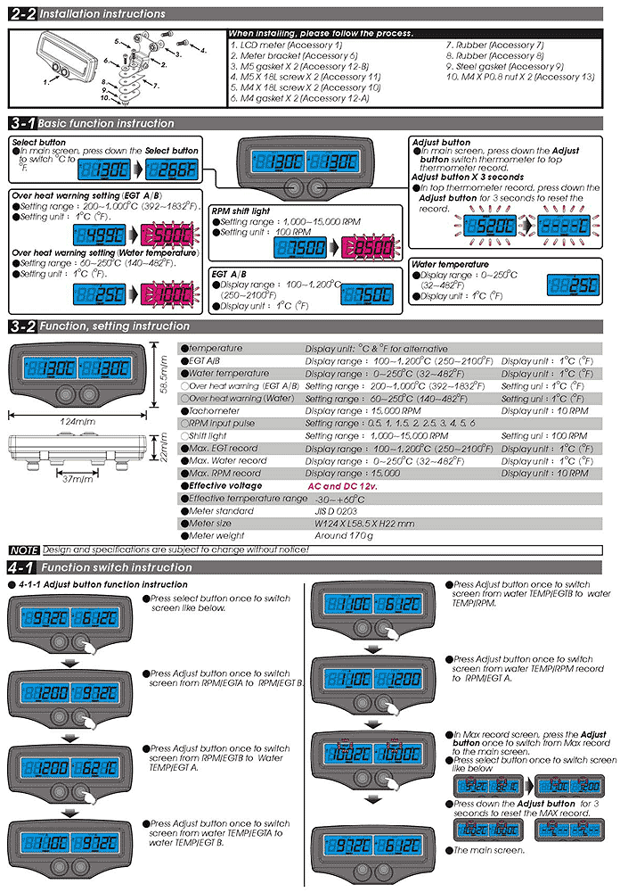 Koso Avgastempmtare (Dual EGT / RPM) - FAST